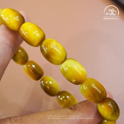 Ngọc Đan Tâm - Vòng Tay Đá Mắt Hổ Vàng Lu Thống 5A 10x14mm - Mệnh Kim & Mệnh Thổ 6