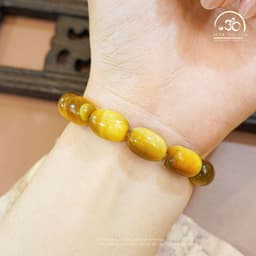 Ngọc Đan Tâm - Vòng Tay Đá Mắt Hổ Vàng Lu Thống 5A 10x14mm - Mệnh Kim & Mệnh Thổ 4
