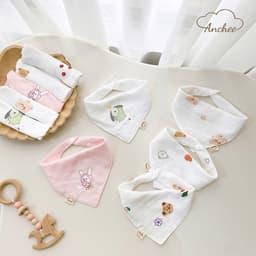 Set 5 yếm xô sợi tre tam giác cho bé Anchee 6