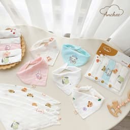 Set 5 yếm xô sợi tre tam giác cho bé Anchee 5