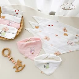 Set 5 yếm xô sợi tre tam giác cho bé Anchee 7