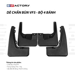Chắn Bùn VinFast VF5 Nhựa Dẻo Cao Cấp, Ốp Chắn Bùn Bánh Xe VF5 (Bộ 4 Miếng Kèm Ốc Vít) Có Ship Hỏa Tốc 5