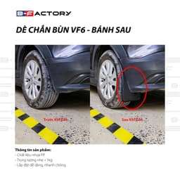 Chắn Bùn VinFast VF6 (B-Factory), Ốp Chắn Bùn Xe VF6 Nhựa PP Siêu Bền Bản Rộng 3