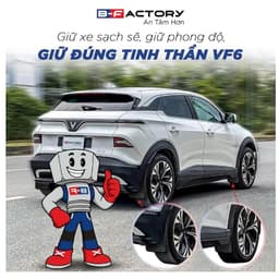 Chắn Bùn VinFast VF6 (B-Factory), Ốp Chắn Bùn Xe VF6 Nhựa PP Siêu Bền Bản Rộng 7
