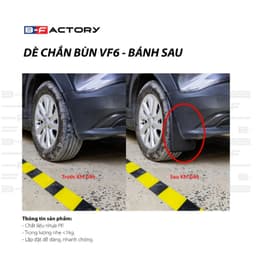 Chắn Bùn VinFast VF6 (B-Factory), Ốp Chắn Bùn Xe VF6 Nhựa PP Siêu Bền Bản Rộng 8