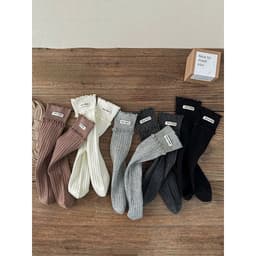 Set 5 Đôi Tất Cho Bé Gái Cổ Cao Viền Bèo Hoạ Tiết Min Min Dễ Thương Phong Cách Korea 4