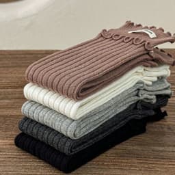 Set 5 Đôi Tất Cho Bé Gái Cổ Cao Viền Bèo Hoạ Tiết Min Min Dễ Thương Phong Cách Korea 2