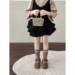 Set 5 Đôi Tất Cho Bé Gái Cổ Cao Viền Bèo Hoạ Tiết Min Min Dễ Thương Phong Cách Korea 7