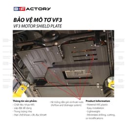 Tấm Bảo Vệ Mô Tơ VinFast VF3 (B-Factory), Ốp Bảo Vệ Gầm Xe VF3 Nhựa ABS (Không Khoan Đục) Ship Hỏa Tốc Quanh Hà Nội 2