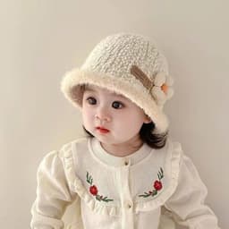 Mũ lông cừu hoa CAo cấp cho bé yêu từ 3-8tuổi siêu xinh 3