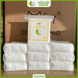 QD02 Bông Tẩy Trang HATSU 222M Cotton Pads 3 lớp dày dặn mẫu mới (Cam Nhạt) 8