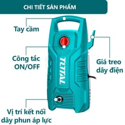 Máy xịt rửa xe áp lực cao TOTAL - 1400w TGT11316 -TGT112362( Động Cơ Chổi Than ) 5