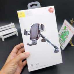 [Sạc Không Dây] Giá Đỡ Kẹp Điện Thoại Xe Hơi Cán Dài Dán Tablo Ô tô Baseus 10W Wireless Charger Gravity Car Mount 2