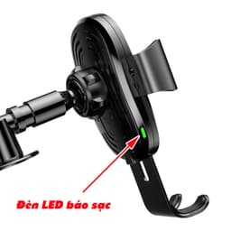 [Sạc Không Dây] Giá Đỡ Kẹp Điện Thoại Xe Hơi Cán Dài Dán Tablo Ô tô Baseus 10W Wireless Charger Gravity Car Mount 8