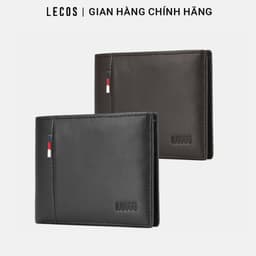 [4-25/9 TẶNG QUÀ TRUNG THU 599K] Ví Da Nam LECOS LV11 Da Bò Thật May Kép Bền Bỉ Chống Gãy Nếp 2