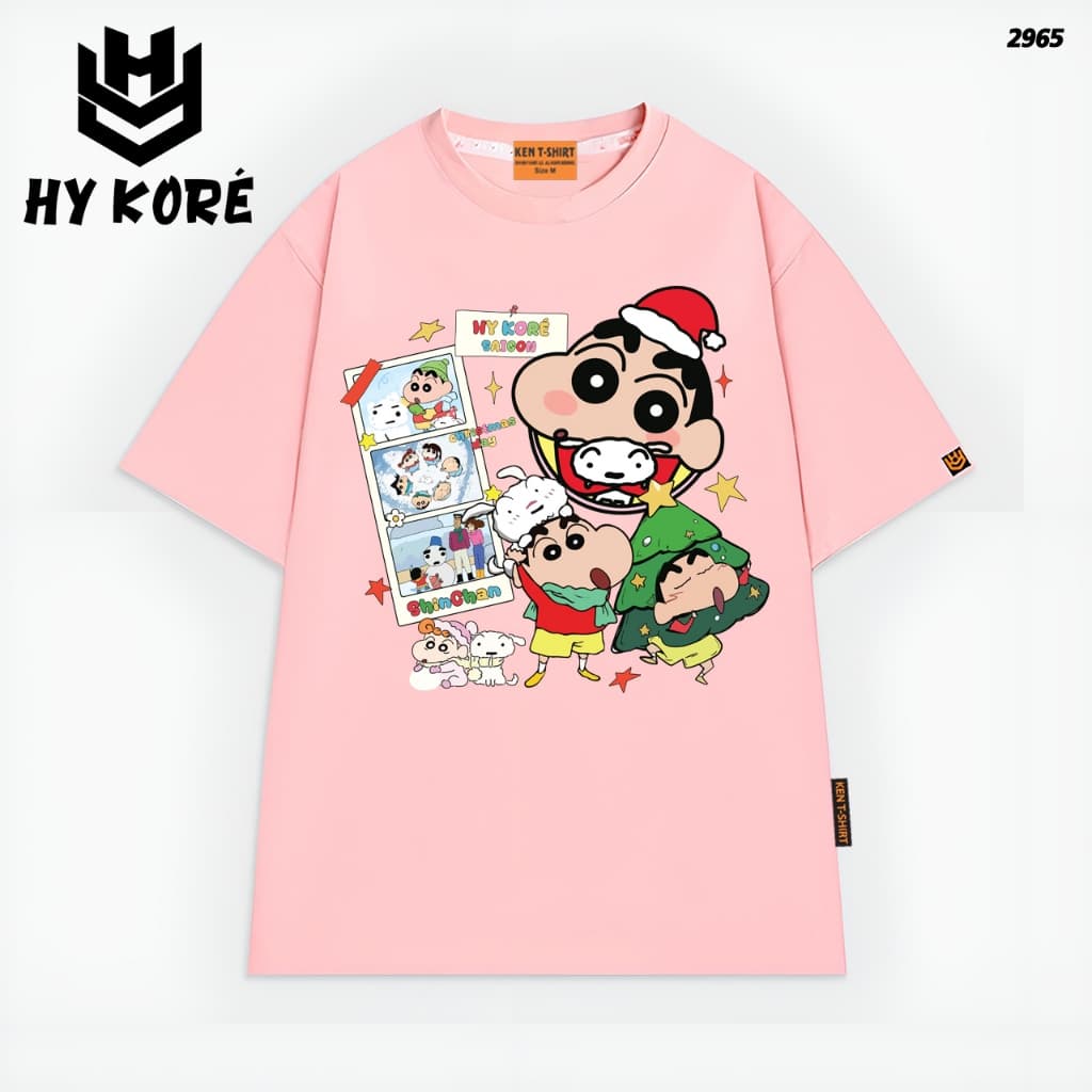 Áo Thun Noel HY KORÉ Shin Giáng Sinh 2965 Form Rộng Localbrand Oversize Unisex Vải Cotton 75% Nam Nữ Mặc Đẹp