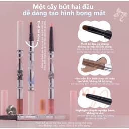 [FLORTTE] Bút Kẻ Bọng Mắt 2 Đầu FLORTTE  Tạo Bọng Mắt Cười Tự Nhiên, 4 Màu Hot DOLLYDOLLY COSMETICS 3