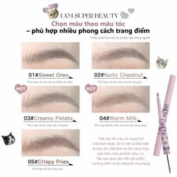 [FLORTTE] Chì kẻ mày mascara lông mày 2 đầu Meow chống nước lâu trôi 3