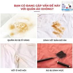 Bột Tẩy Trắng Quần Áo Enzyme Sinh Học LUJIE 260G – Tẩy Ố Vàng, Làm Sáng Quần Áo Nhanh 4