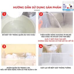 Bột Tẩy Trắng Quần Áo Enzyme Sinh Học LUJIE 260G – Tẩy Ố Vàng, Làm Sáng Quần Áo Nhanh 5