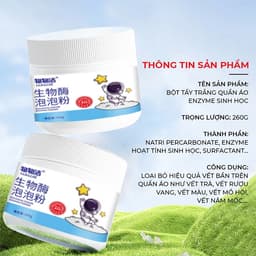 Bột Tẩy Trắng Quần Áo Enzyme Sinh Học LUJIE 260G – Tẩy Ố Vàng, Làm Sáng Quần Áo Nhanh 2