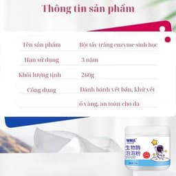 Bột Tẩy Trắng Quần Áo Enzyme Sinh Học LUJIE 260G – Tẩy Ố Vàng, Làm Sáng Quần Áo Nhanh 7