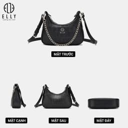 [Tặng hộp 20.10] Túi xách nữ thời trang ELLY EL343 túi đeo chéo đeo vai xách tay da tổng hợp cao cấp 6