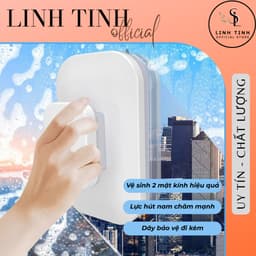 Bộ lau kính 2 mặt bằng nam châm thông minh - Vệ sinh kính cả 2 mặt dễ dàng, có dây bảo vệ, lực hút từ tính mạnh 2