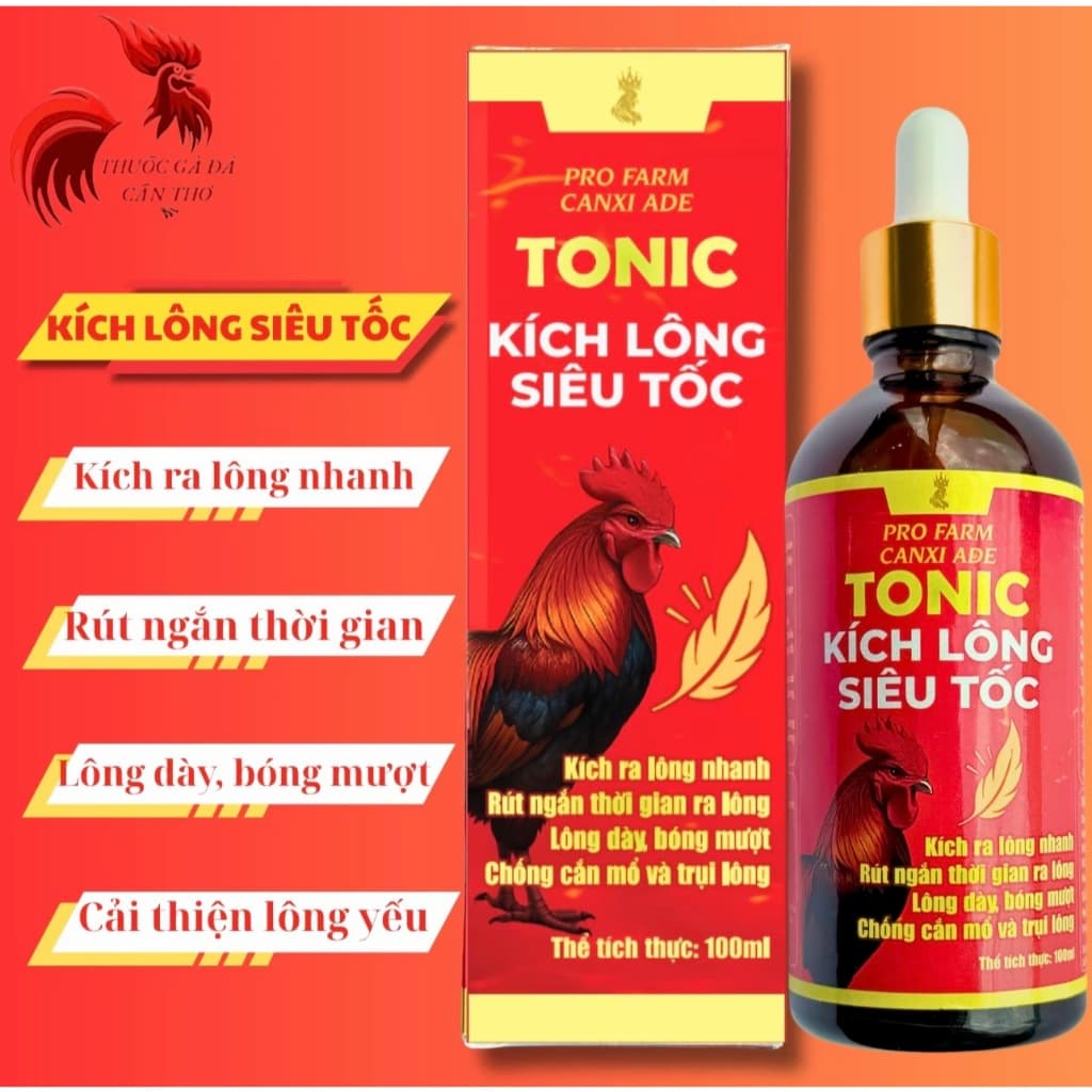 Kích Lông Siêu Tốc 100ml TONIC. Kích ra lông nhanh, rút ngắn thời gian  Lông dày bóng mượt lông