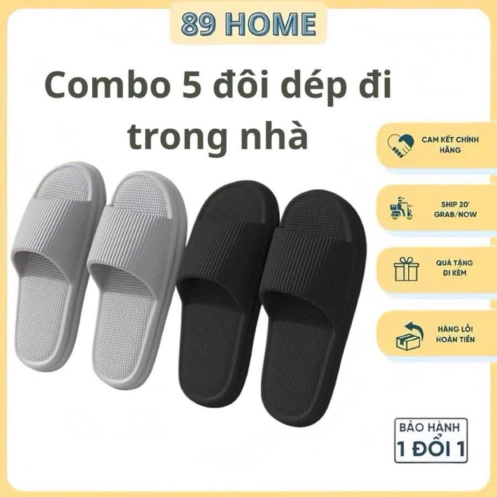 [ Miễn Ship ] Combo 5 đôi dép đi trong nhà, văn phòng, khách sạn chất liệu EVA chống trơn trượt