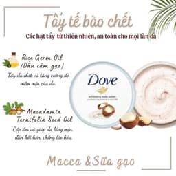 [Bản Đức] Tẩy Da, Tẩy Tế Bào Chết Body Dove Exfoliating Body Polish Chăm Sóc Da Dưỡng Trắng Cấp Ẩm Maca 225g 3