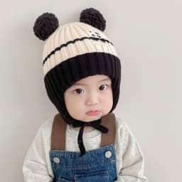 🧸 MŨ LEN TAI GẤU MI FUN CHO BÉ 2–12 THÁNG – SIÊU ẤM, SIÊU CUTE, CÓ DÂY BUỘC AN TOÀN 3