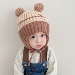 🧸 MŨ LEN TAI GẤU MI FUN CHO BÉ 2–12 THÁNG – SIÊU ẤM, SIÊU CUTE, CÓ DÂY BUỘC AN TOÀN 4