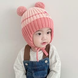 🧸 MŨ LEN TAI GẤU MI FUN CHO BÉ 2–12 THÁNG – SIÊU ẤM, SIÊU CUTE, CÓ DÂY BUỘC AN TOÀN 2