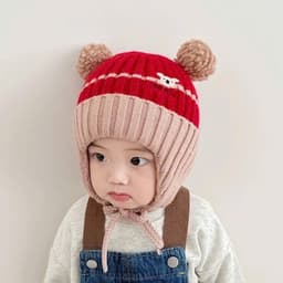 🧸 MŨ LEN TAI GẤU MI FUN CHO BÉ 2–12 THÁNG – SIÊU ẤM, SIÊU CUTE, CÓ DÂY BUỘC AN TOÀN 6
