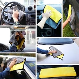 Khăn lau xe Microfiber cao cấp không rụng lông, khăn lau ô tô, xe hơi chuyên dụng mềm mịn siêu thấm hút 9