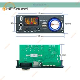 Mạch âm thanh Bluetooth 80W*2  Bộ giải mã Bluetooth D161BT 12-24V 6.5mm Micro Đài FM TF USB 2