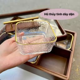 Khay Đựng Bánh Kẹo Cho Tết 2026, Khay Mứt Bằng Gỗ Sồi 100%, Mặt Kính Thủy Tinh Sang Trọng, Kèm Hũ 5
