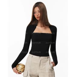 Áo Thun Dài Tay Ôm Body Cúp Ngực Cotton Mịn Siêu Co Giãn Justdun 708 7
