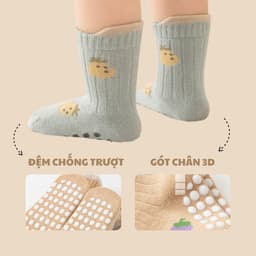 Set 10 Đôi Tất Sơ Sinh Cổ Cao Có Đệm Chống Trơn Trượt Cho Bé Trai, Bé Gái Từ 1-4 Tuổi ss68 6