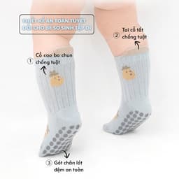 Set 10 Đôi Tất Sơ Sinh Cổ Cao Có Đệm Chống Trơn Trượt Cho Bé Trai, Bé Gái Từ 1-4 Tuổi ss68 5