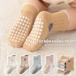 Set 10 Đôi Tất Sơ Sinh Cổ Cao Có Đệm Chống Trơn Trượt Cho Bé Trai, Bé Gái Từ 1-4 Tuổi ss68 2