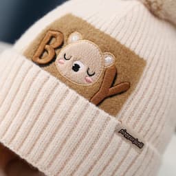 Bộ Mũ Len Gấu Kèm Khăn Quàng Cổ Cho Bé Siêu Ấm Cực Xinh Phong Cách Hàn Quốc 5