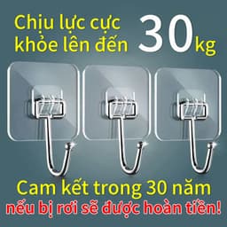 Móc Dán Tường Siêu Dính Trong Suốt Móc Dán Tường Chịu Lực Tốt Treo Tường Chắc Chắn 6x6 cm 1