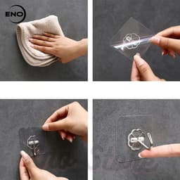 Móc Dán Tường Siêu Dính Trong Suốt Móc Dán Tường Chịu Lực Tốt Treo Tường Chắc Chắn 6x6 cm 4