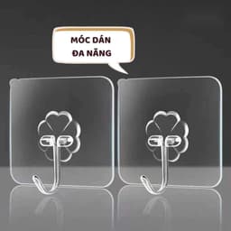 Móc Dán Tường Siêu Dính Trong Suốt Móc Dán Tường Chịu Lực Tốt Treo Tường Chắc Chắn 6x6 cm 2
