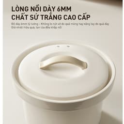 Nồi Nấu Chậm Joyoung JSC-316, Lòng Nồi Sứ 3.0Lit - Công suất 400W ,8 Chế Độ Nấu 4