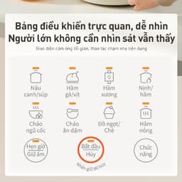 Nồi Nấu Chậm Joyoung JSC-316, Lòng Nồi Sứ 3.0Lit - Công suất 400W ,8 Chế Độ Nấu 5