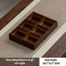 Khay đựng bánh kẹo và hạt chất liệu gỗ óc chó chia ngăn sang trọng, Khay đựng hoa quả,trà, bánh kẹo 8