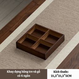 Khay đựng bánh kẹo và hạt chất liệu gỗ óc chó chia ngăn sang trọng, Khay đựng hoa quả,trà, bánh kẹo 7